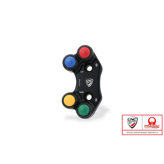 SWD22BPR - CNC Racing PRAMAC RACING LIMITED EDITION Left Hand Side Billet 4 Button RACE Switch for use with OE & Brembo RCS Brake Clutch Master Cylinders for Ducati Pangiale V2