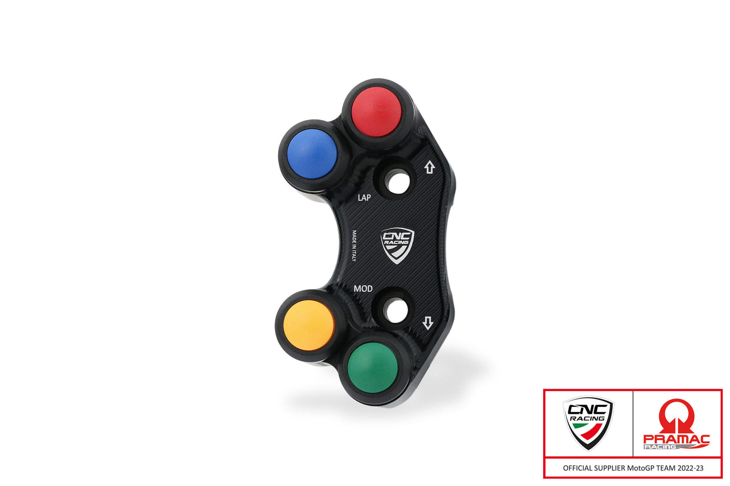 SWD22BPR - CNC Racing PRAMAC RACING LIMITED EDITION Left Hand Side Billet 4 Button RACE Switch for use with OE & Brembo RCS Brake Clutch Master Cylinders for Ducati Pangiale V2