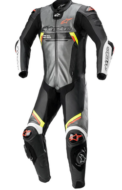 CLOSEOUT - Alpinestars MISSILE IGNITION V2 LEATHER SUIT 1PC - 56 - GRY/BLK/YLW/RDFLOU