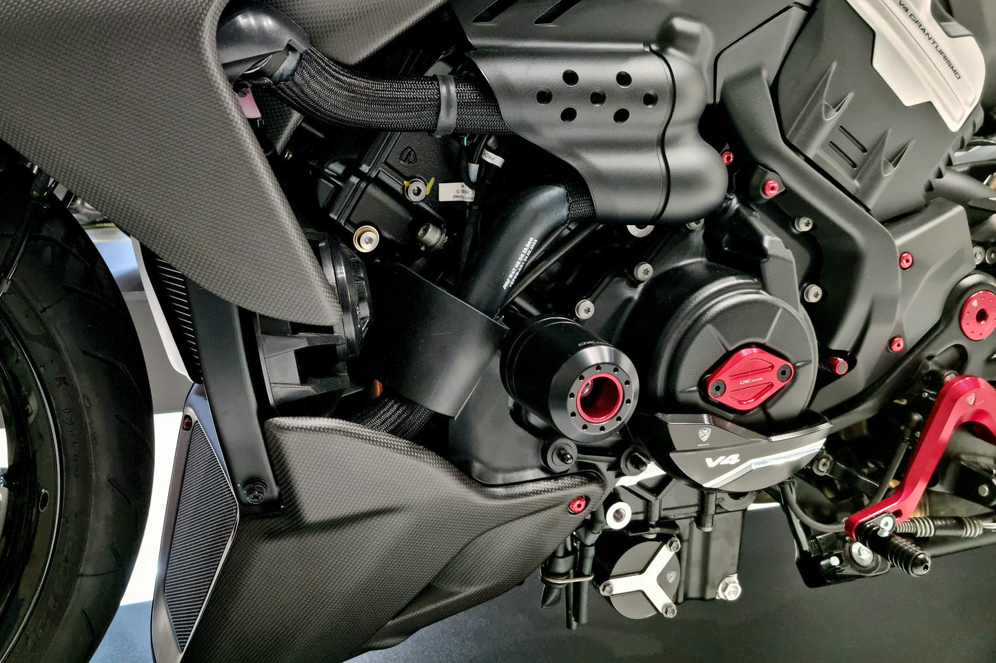TC327 - CNC Racing Machined Delrin Frame Slider Kit for the Ducati Diavel V4