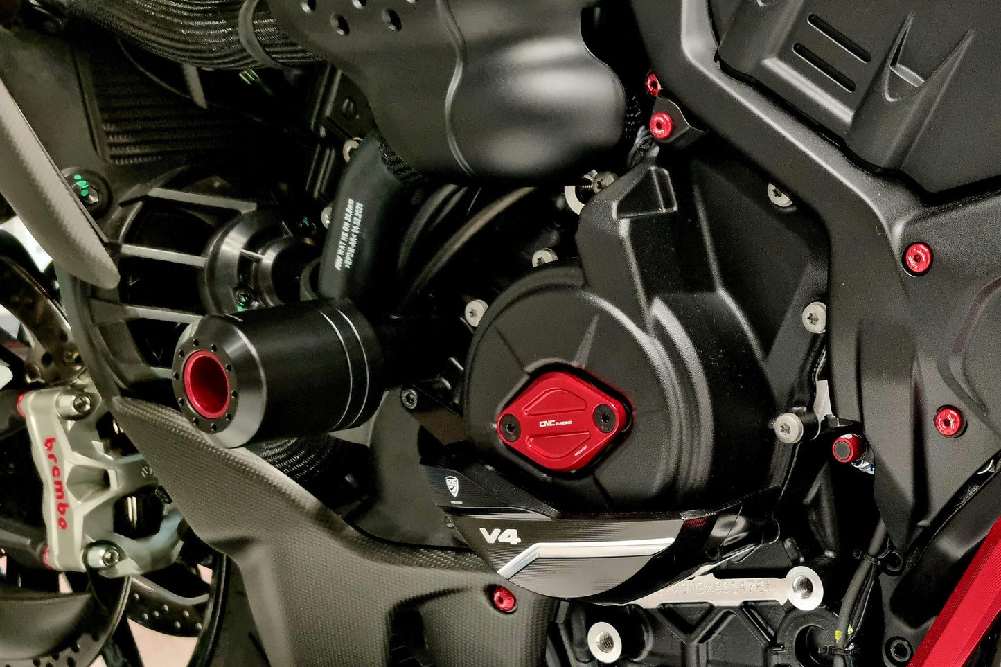 TC327 - CNC Racing Machined Delrin Frame Slider Kit for the Ducati Diavel V4
