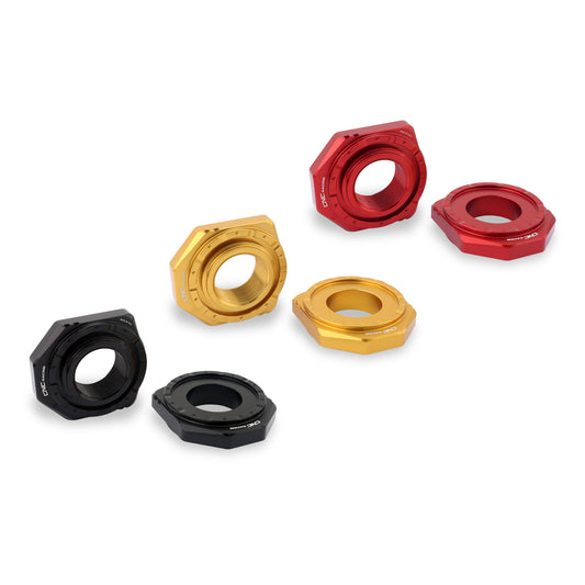 TD013 - CNC Racing Billet Chain Adjuster Blocks for the Ducati DesertX, Multistrada V4, 1200 / 1260 Enduro, 950, V2, and Panigale 899 / 959
