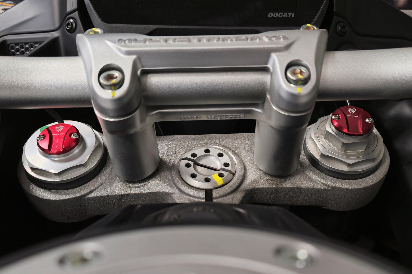 TE203 - CNC Racing Fork Leg Plug Cap for the Ducati Multistrada V4 S / Rally