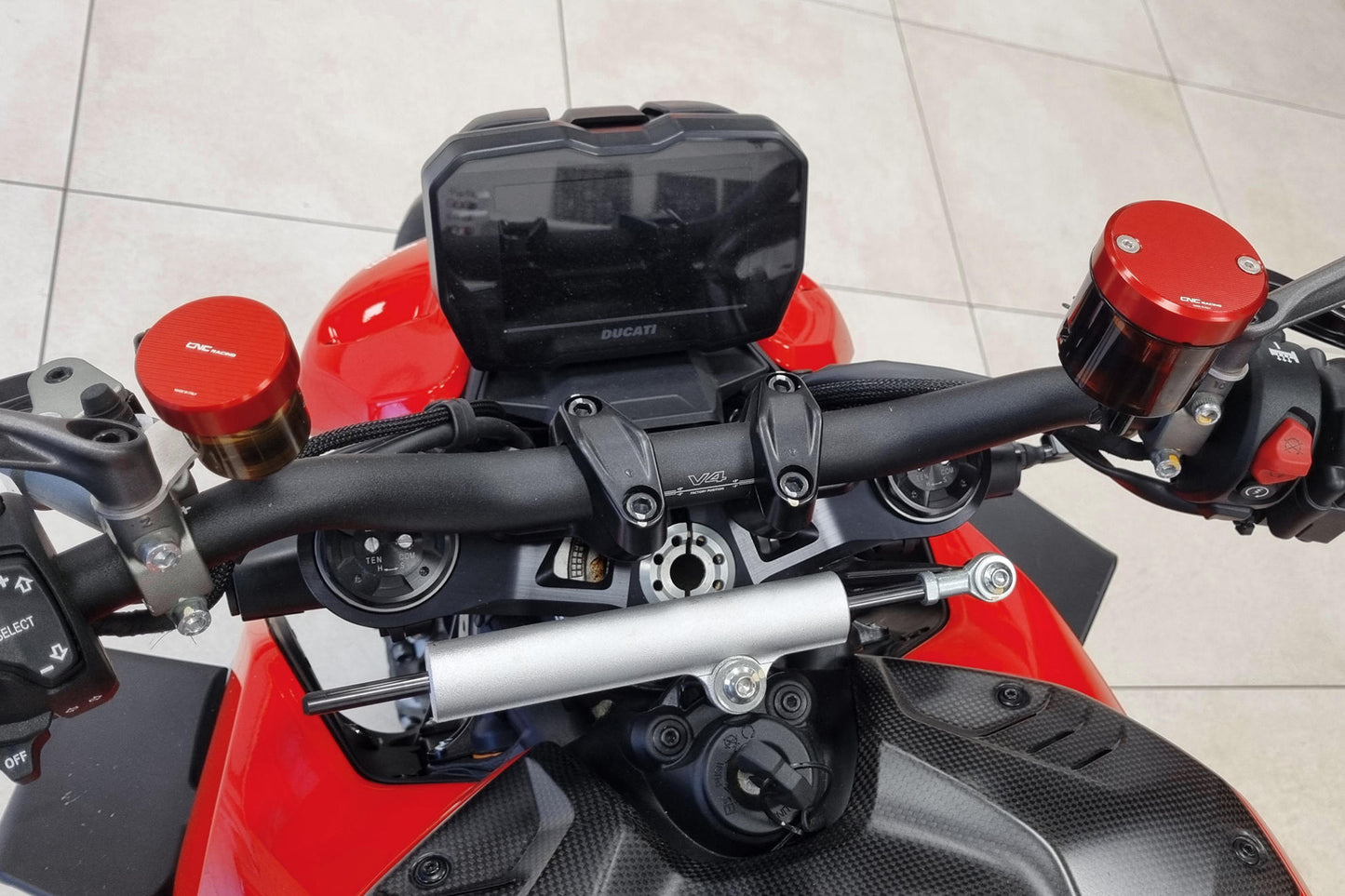 TF880 - CNC Racing - 'Streaks' Front or Rear Brake Reservoir Cap