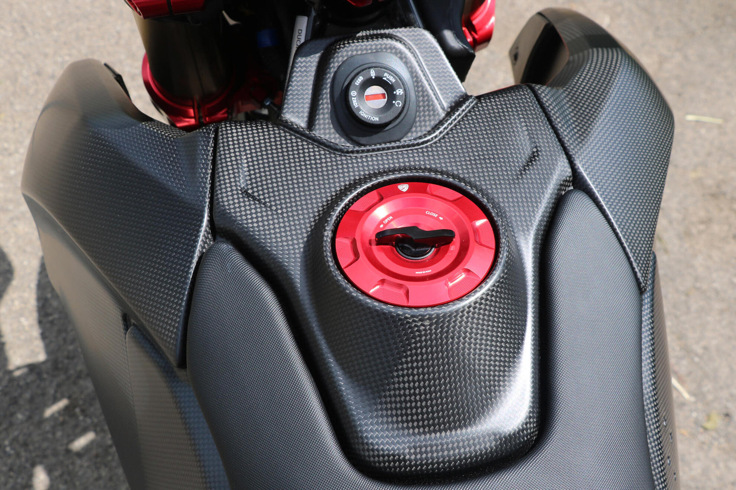 TS102 - CNC Racing Aluminum Gas Cap Base for Ducati Hypermotard 698 Mono