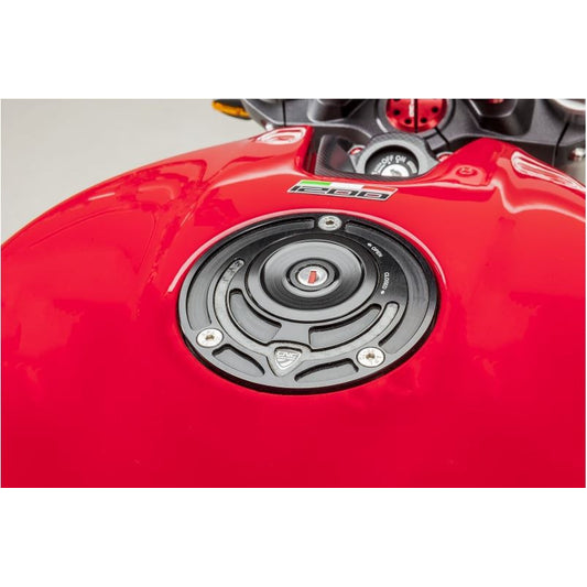 TS322 - CNC Racing Aluminum Key Block Gas Cap for newer Ducati's  MV's and Aprilia's