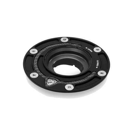 CLOSEOUT - CNC Racing - Carbon Inlay Gas Cap Flange - BLACK