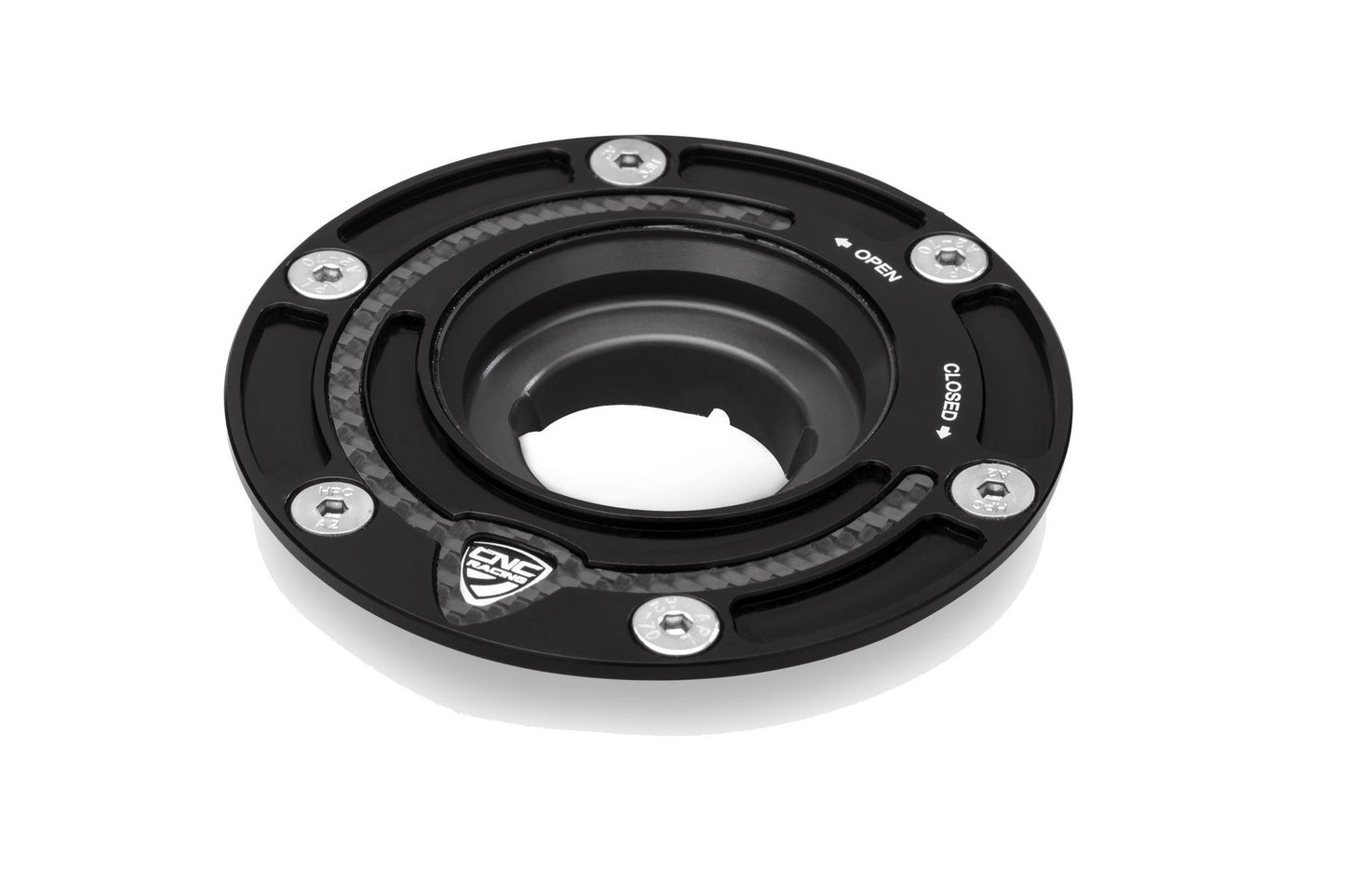 CLOSEOUT - CNC Racing - Carbon Inlay Gas Cap Flange - BLACK