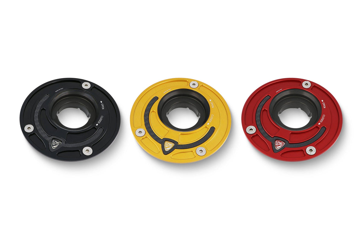 CLOSEOUT OS - CNC Racing - Aluminum with Carbon Inlay Gas Cap - Color Red