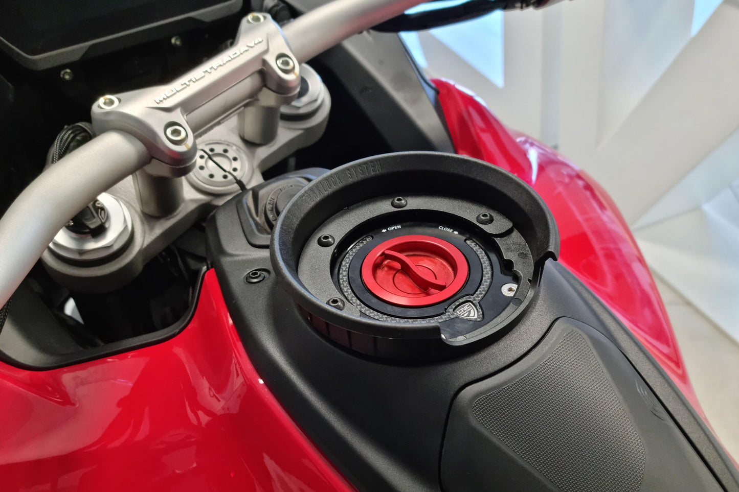 TSA01B - CNC Racing Spacer Kit for Tank Bag Mounts CNC's Gas Cap Flanges for Ducati Multistrada V4 / 1200 / 1260 / 950, Diavel 1260, and Hypermotard 950