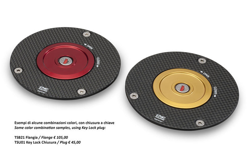 TSB21YPR - CNC Racing PRAMAC RACING LIMITED EDITION Carbon Fiber Gas Cap Flange for newer Ducati's, MV's, and Aprilia's