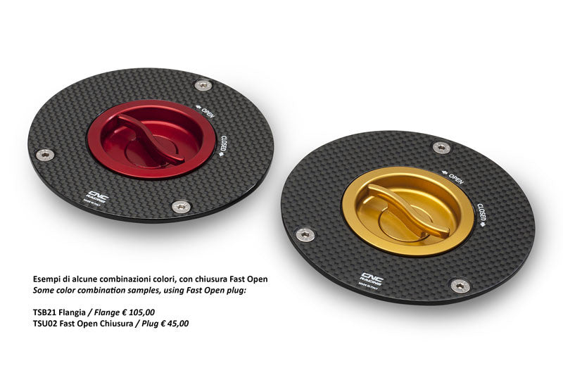 TSB21YPR - CNC Racing PRAMAC RACING LIMITED EDITION Carbon Fiber Gas Cap Flange for newer Ducati's, MV's, and Aprilia's