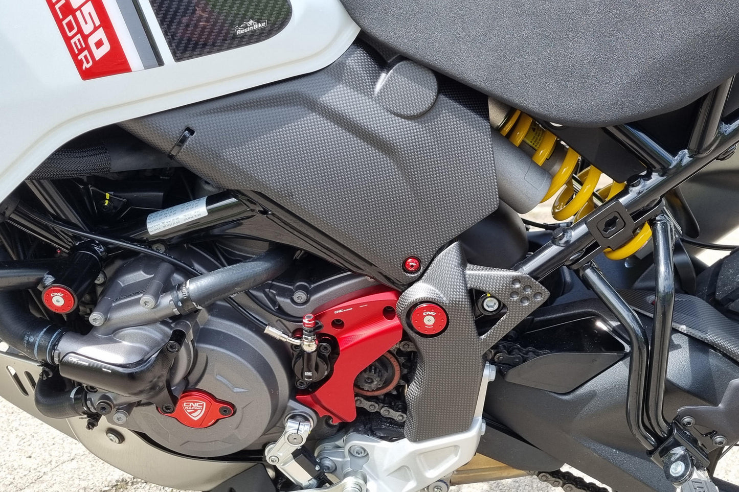 ZA246Y - CNC Racing Carbon Fiber Upper Frame Side Covers for the Ducati DesertX