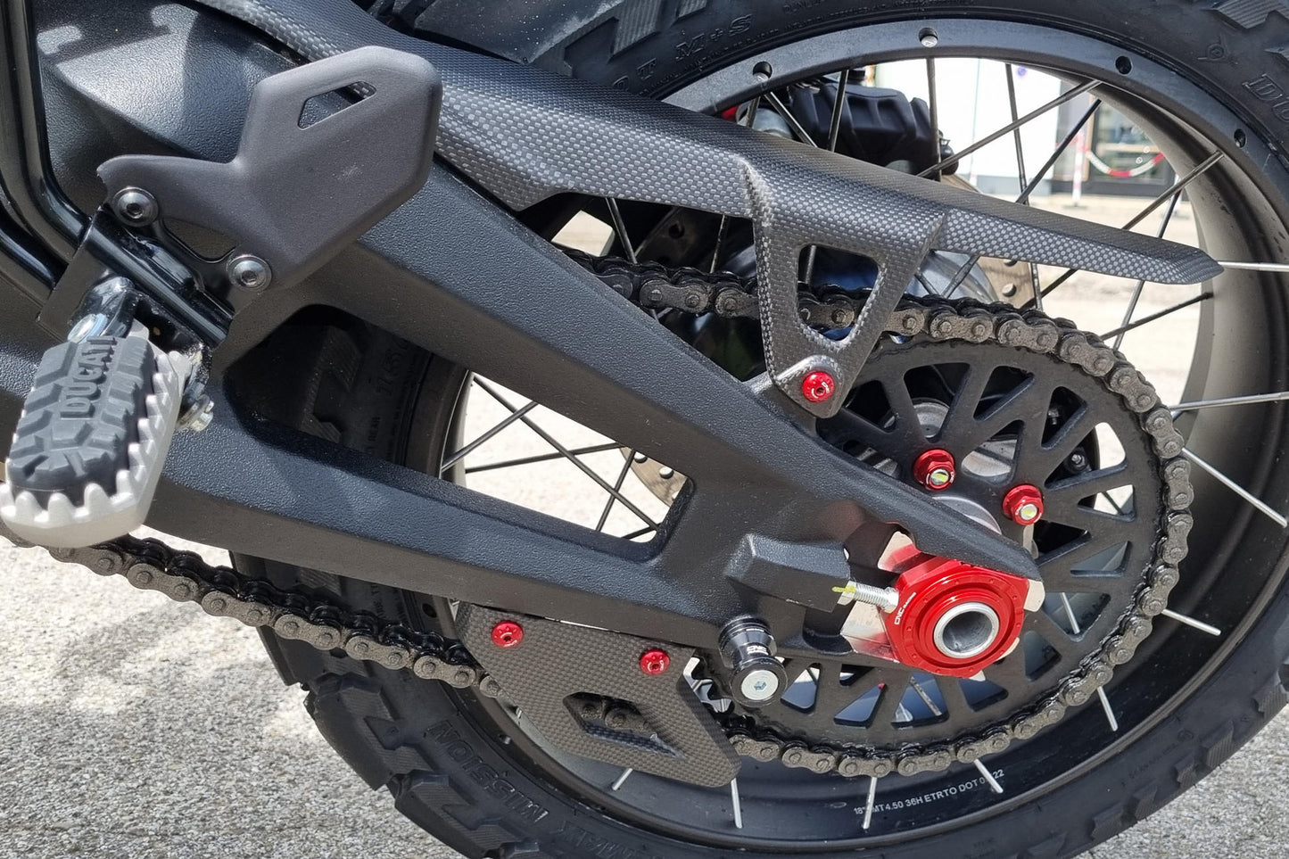 ZA244Y - CNC Racing Carbon Fiber Lower Chain Guard for the Ducati DesertX