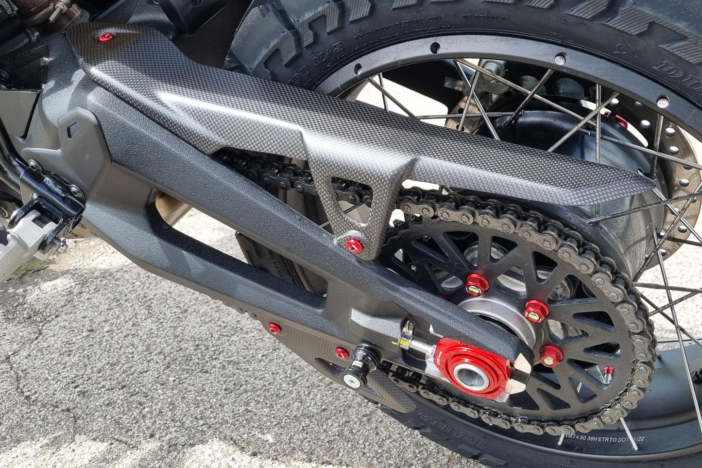 ZA243Y - CNC Racing Carbon Fiber Upper Chain Guard for the Ducati DesertX