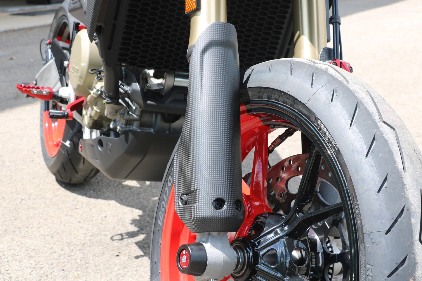 ZA268Y - CNC Racing Carbon Fiber Front Fork Leg Protectors (pair) for the Ducati Hypermotard 698 Mono