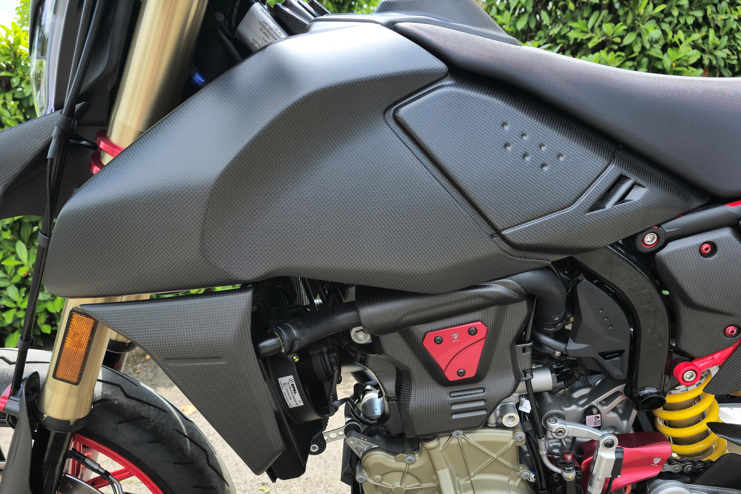 ZA270Y - CNC Racing Carbon Fiber Fuel Tank Side Covers (pair) for the Ducati Hypermotard 698 Mono