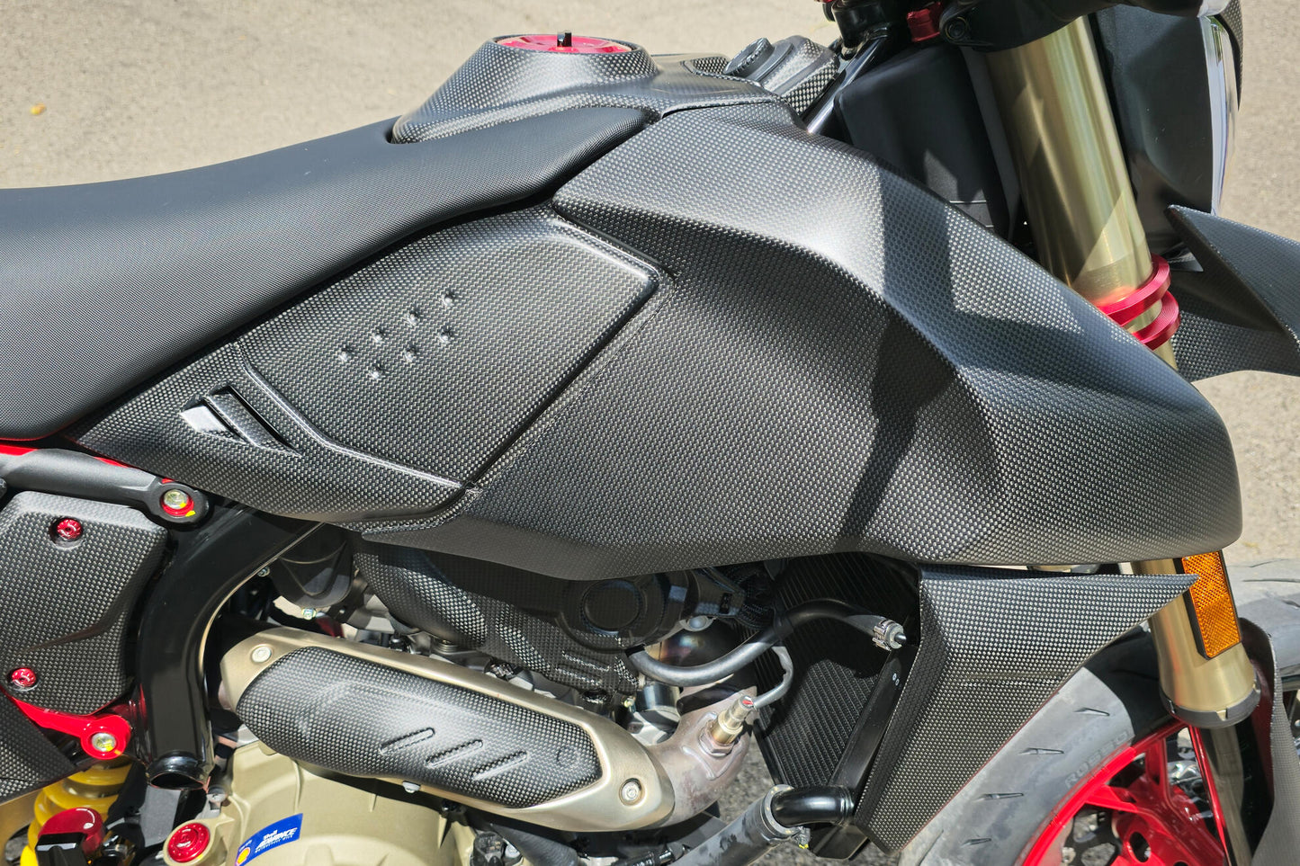 ZA271Y - CNC Racing Carbon Fiber Radiator Side Covers (pair) for the Ducati Hypermotard 698 Mono