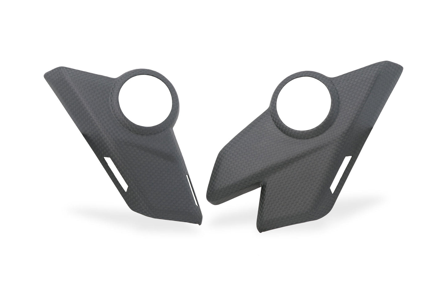 ZA370Y - CNC Racing Carbon Fiber Lower Frame Plate Covers w/ Holes (pair) for Ducati Multistrada V4