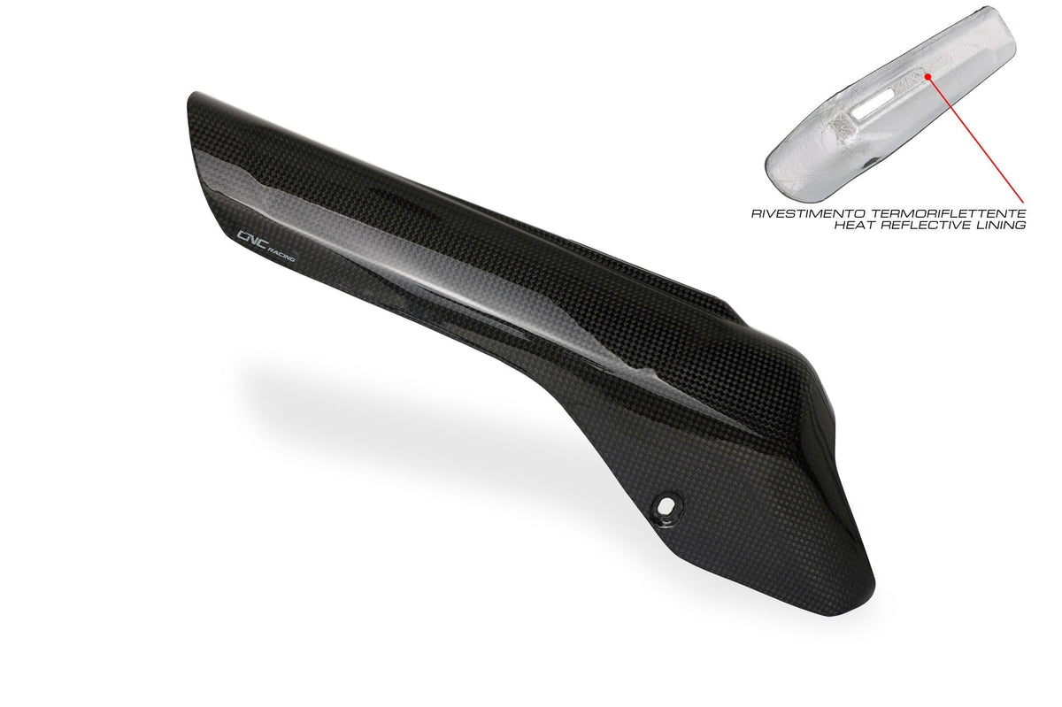 CLOSEOUT OS - CNC Racing - Carbon Fiber Akrapovic Full System Silencer Heat Guard - Multistrada V4 - Finish Matte