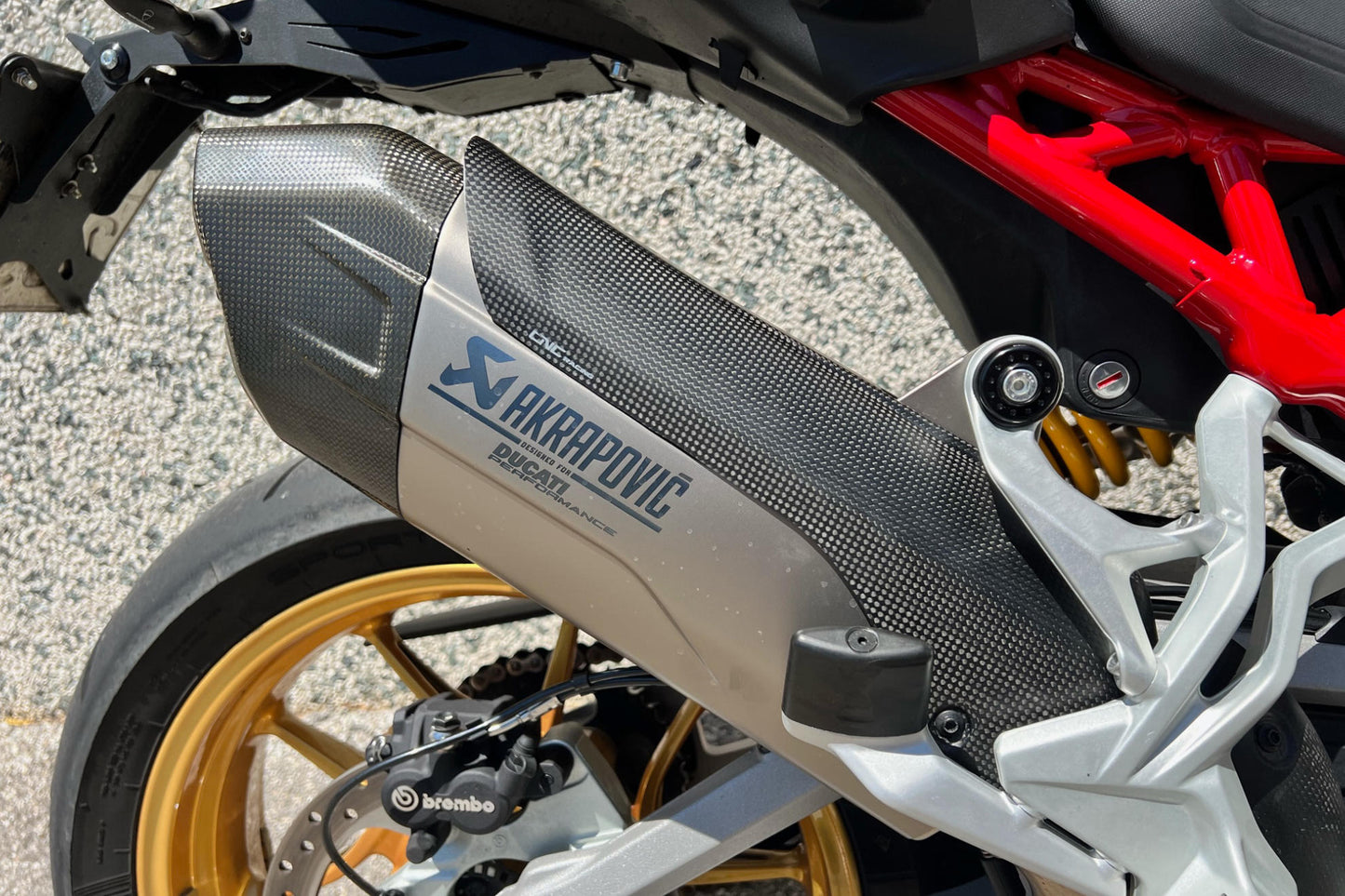ZA901 - CNC Racing - Carbon Fiber Akrapovic Full System Silencer Heat Guard - Multistrada V4