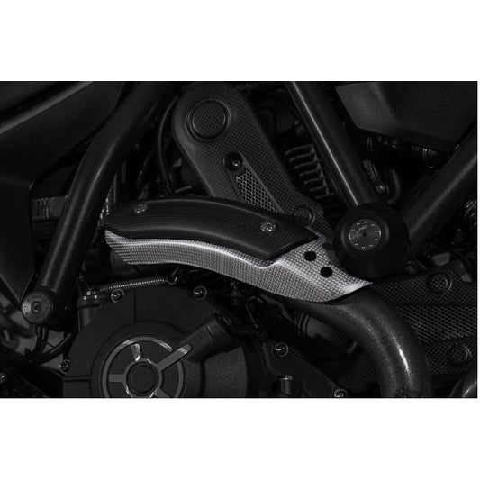 ZA976Y - CNC Racing Carbon Fiber Exhaust Pipe Heat Guard Holder for Ducati Scrambler and Monster 797