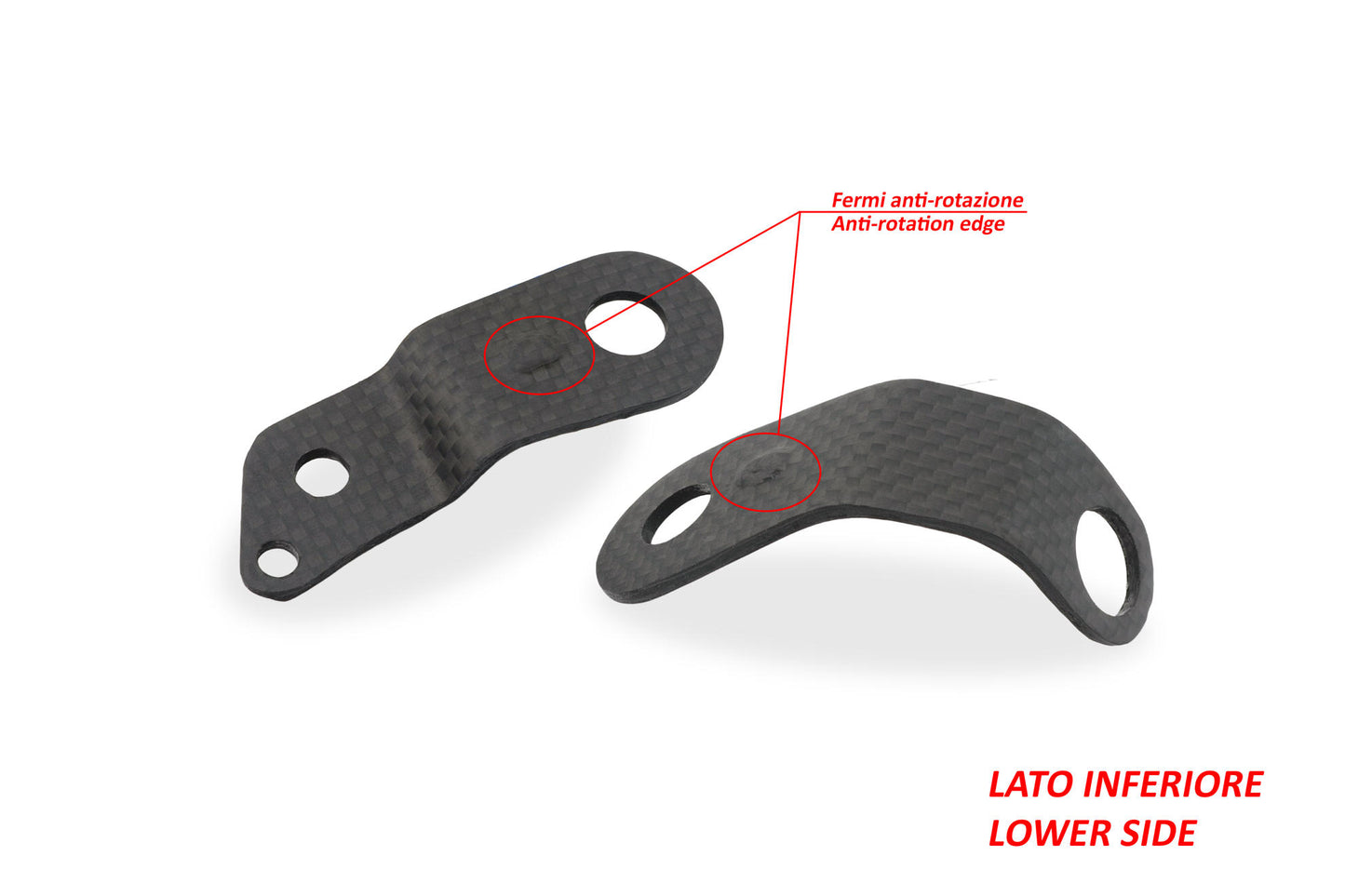 ZA990Y - CNC Racing Carbon Fiber Front Reservoir Brackets for Ducati Multistrada V4 / S / Sport