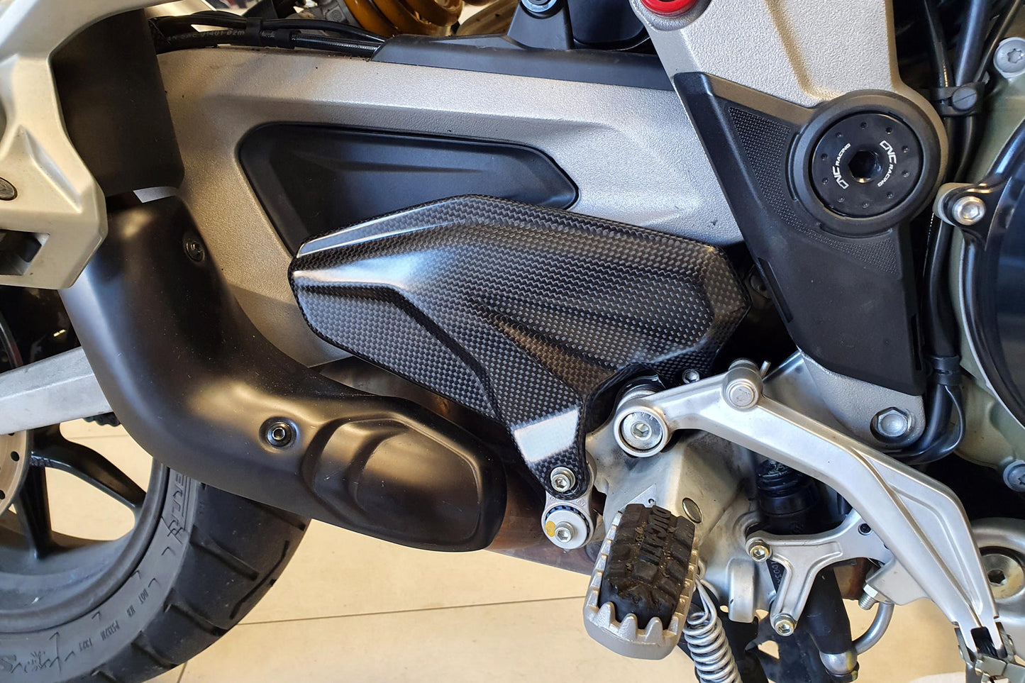 ZA992 - CNC Racing Carbon Fiber Heel Guards for Ducati Multistrada V4 / S / Sport, and 22-23 Pikes Peak