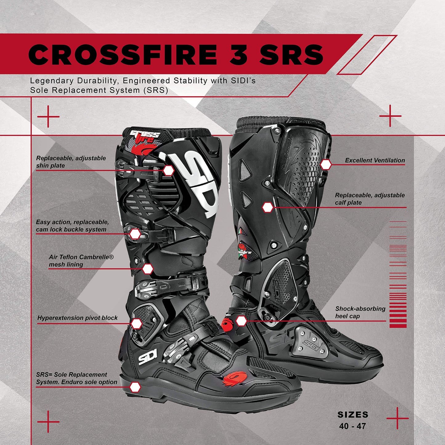 Sidi - Crossfire 3 SRS Boot - BLACK/ASH