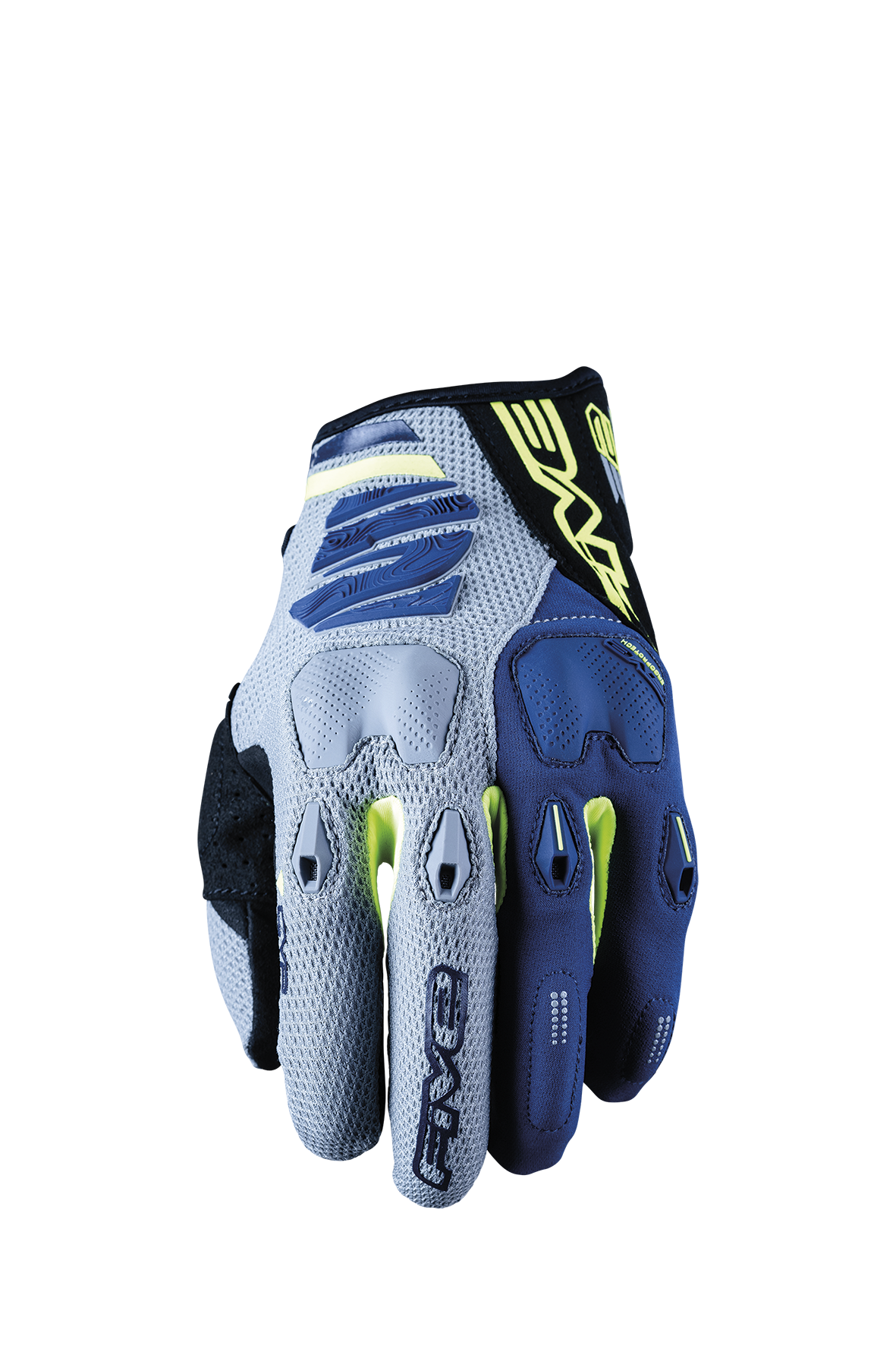 FIVE GLOVES - E2 - GREY/FLUO YELLOW/NAVY