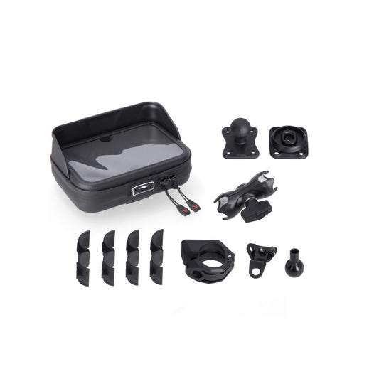 GPS.00.308.35200 - SW-MOTECH - Universal GPS mount kit with Navi Case - Incl 2" socket arm, for handlebar/mirror thread