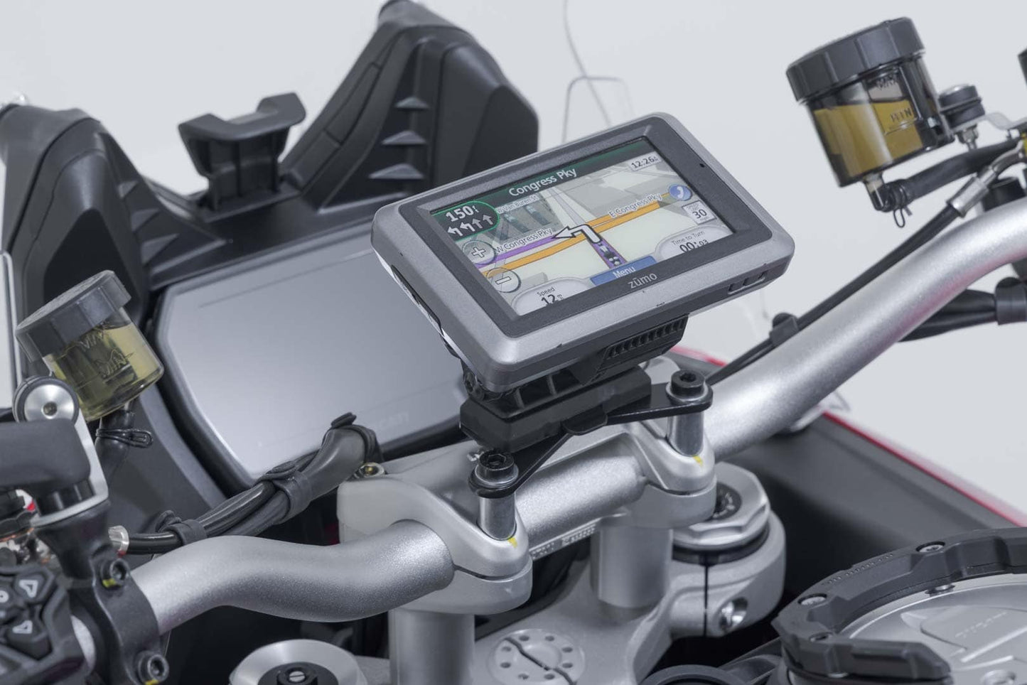 GPS.22.646.10201/B - SW-MOTECH - GPS mount on the handlebar -  Ducati Multistrada V4 (20-), V2 (24-) - BLACK