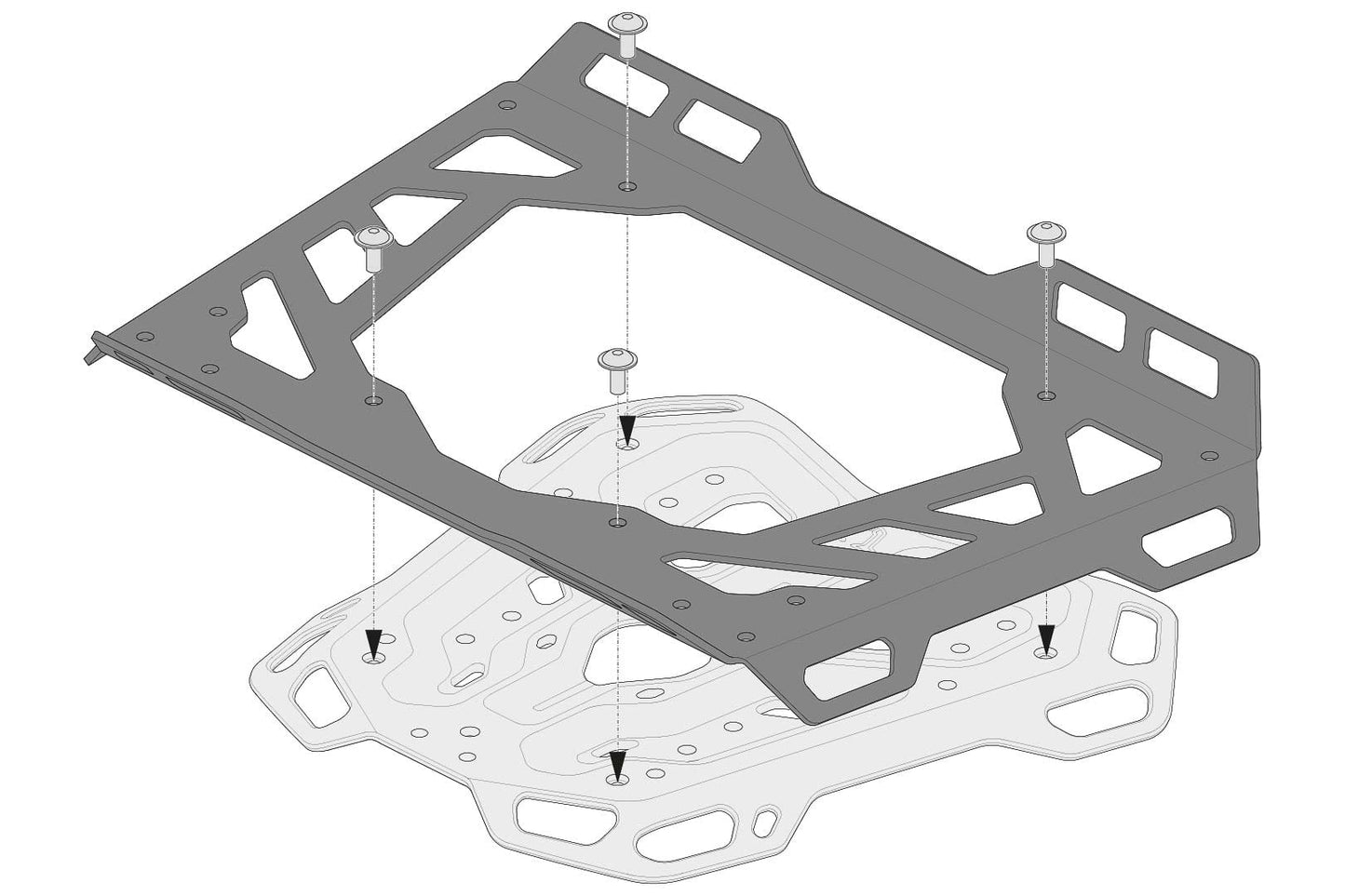 GPT.00.152.35500/B - SW-MOTECH - Extension for ADVENTURE-RACK - 45x30 cm Aluminum  - BLACK