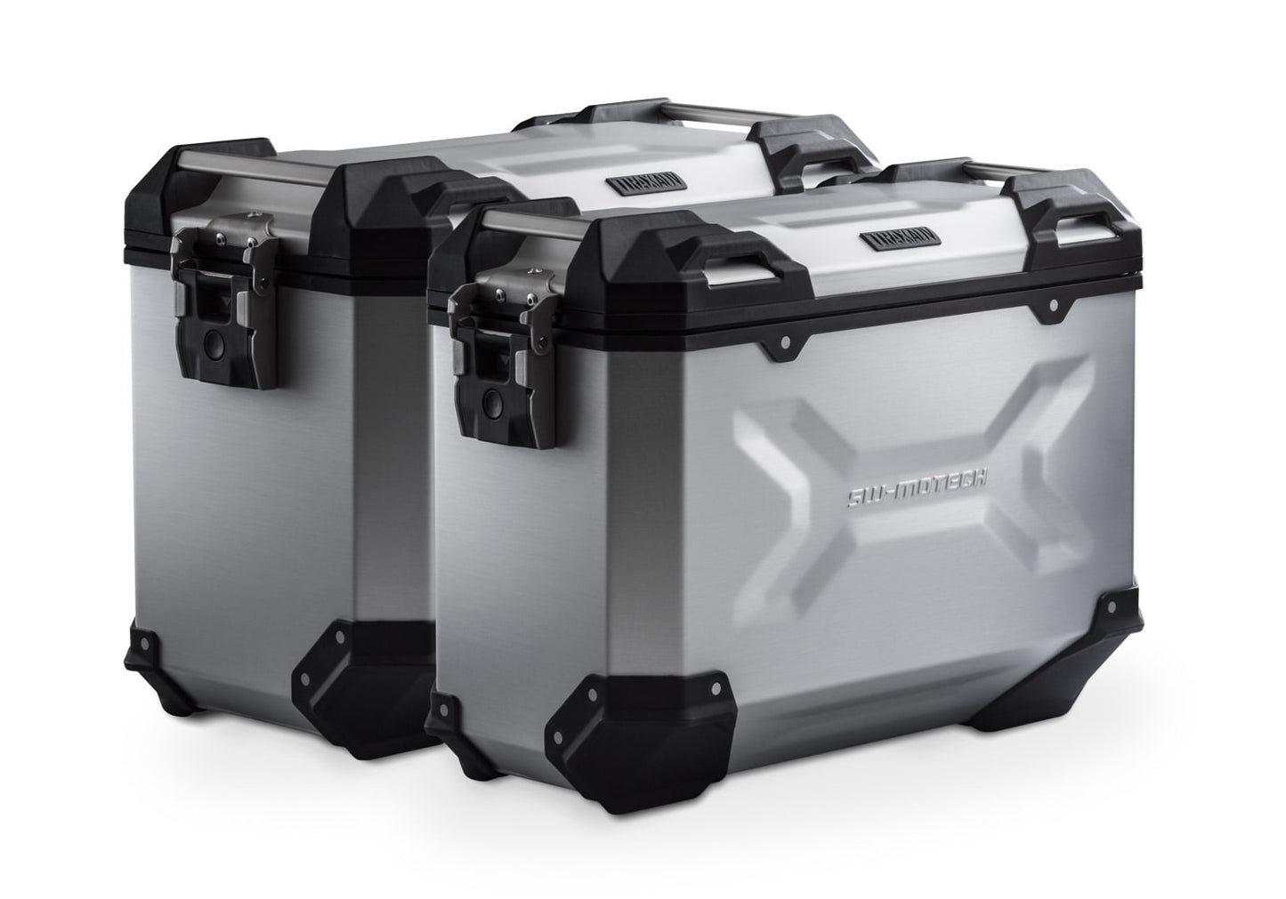 KFT.22.995.70100/S - SW-MOTECH - TRAX ADV aluminum case system US model -  45/37L Ducati DesertX (22-)/ Rally (23-) - SILVER