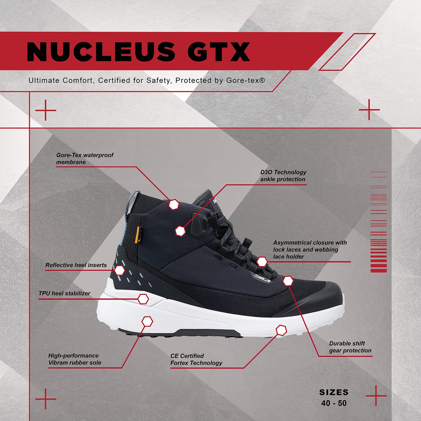Sidi - Nucleus GTX Riding Shoes - BLACK/WHITE