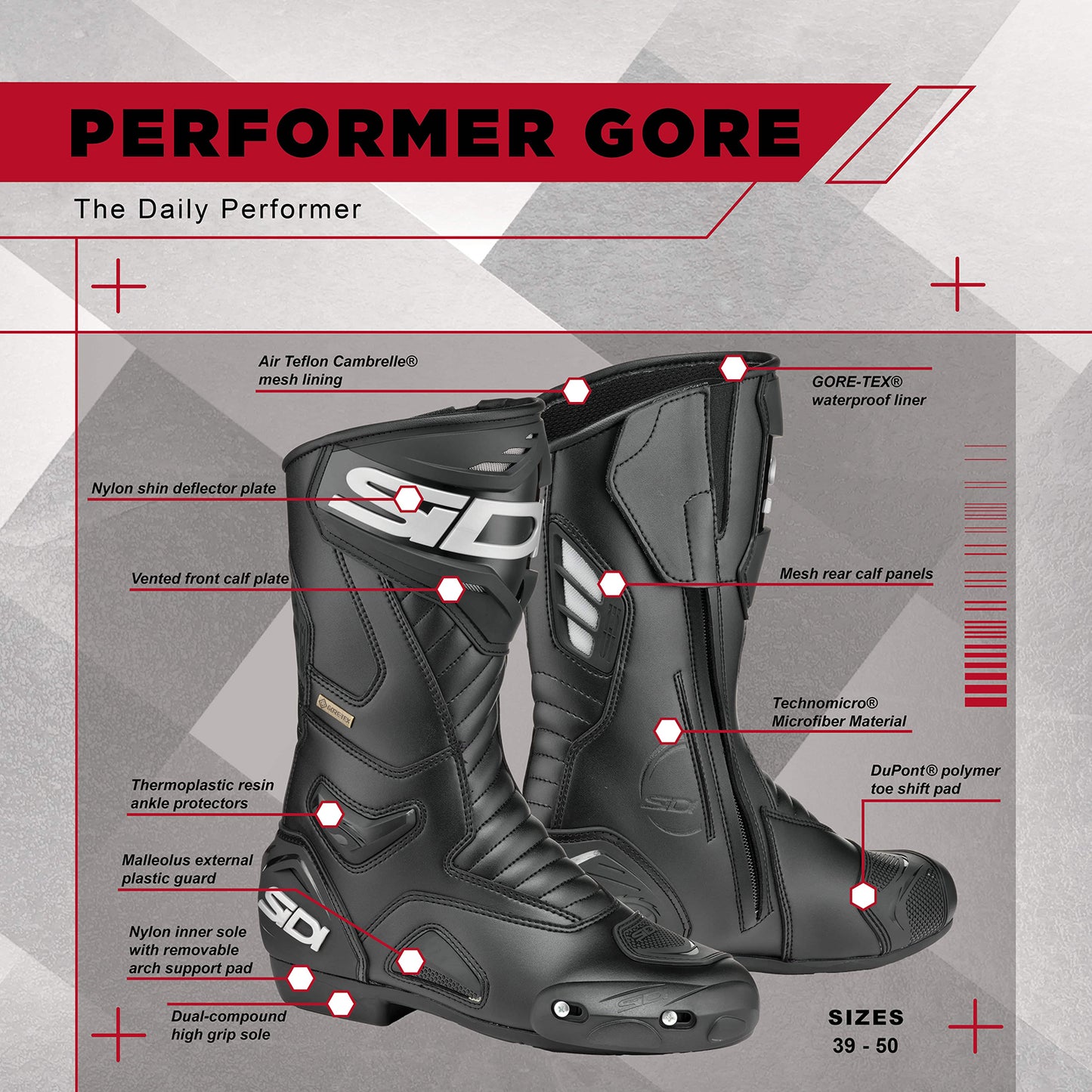 Sidi - Performer Gore Boot - WHITE/BLACK