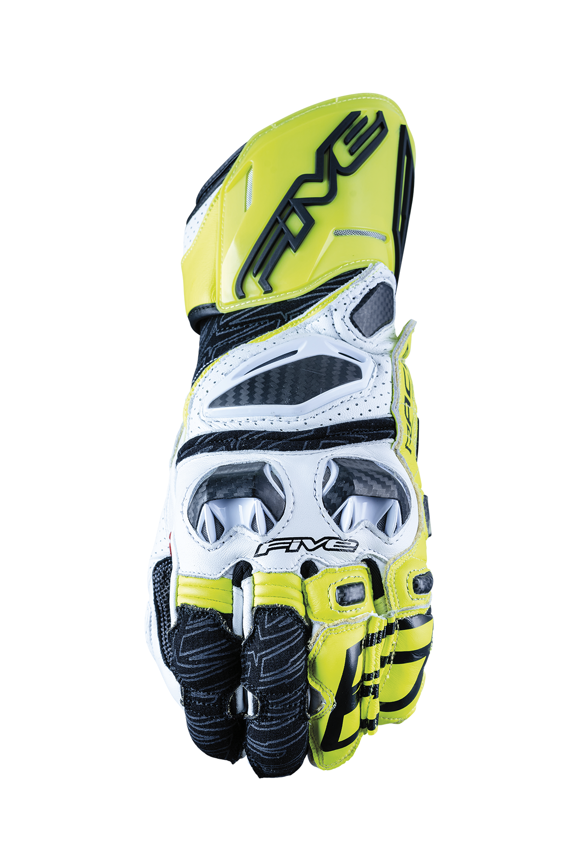 FIVE GLOVES - RFX RACE - WHITE/FLUO YELLOW