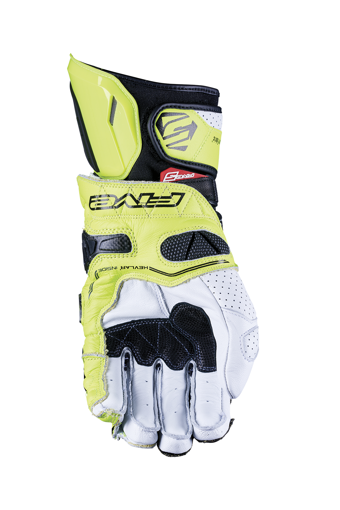 FIVE GLOVES - RFX RACE - WHITE/FLUO YELLOW