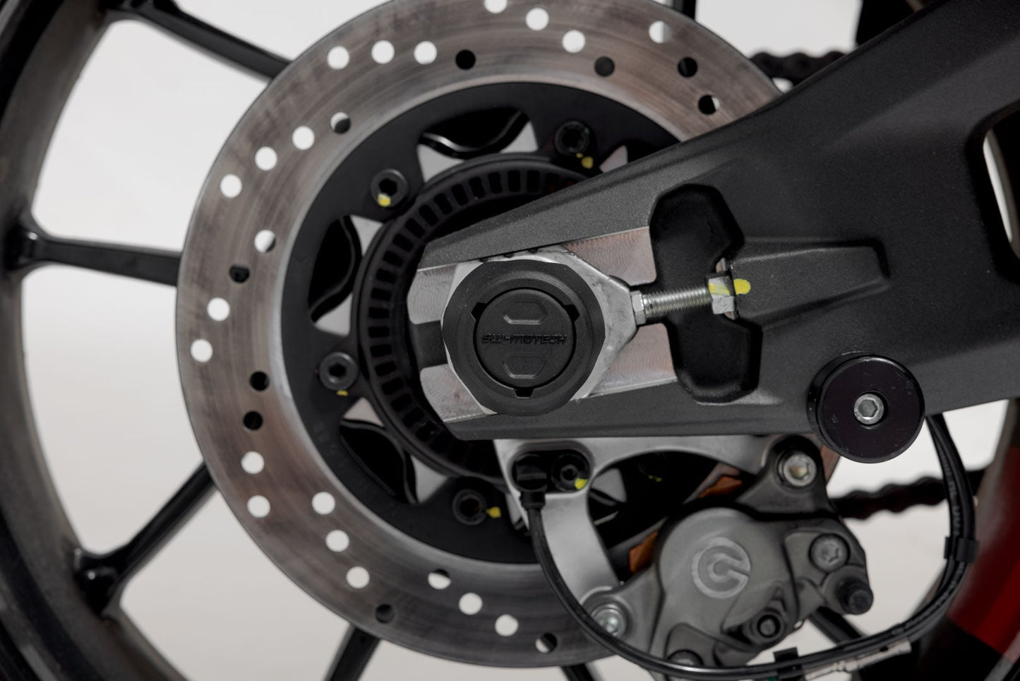 STP.04.176.10801/B - SW-MOTECH - Slider set for rear axle -  Ducati/KTM/Husqvarna models, CFMoto 800MT - BLACK