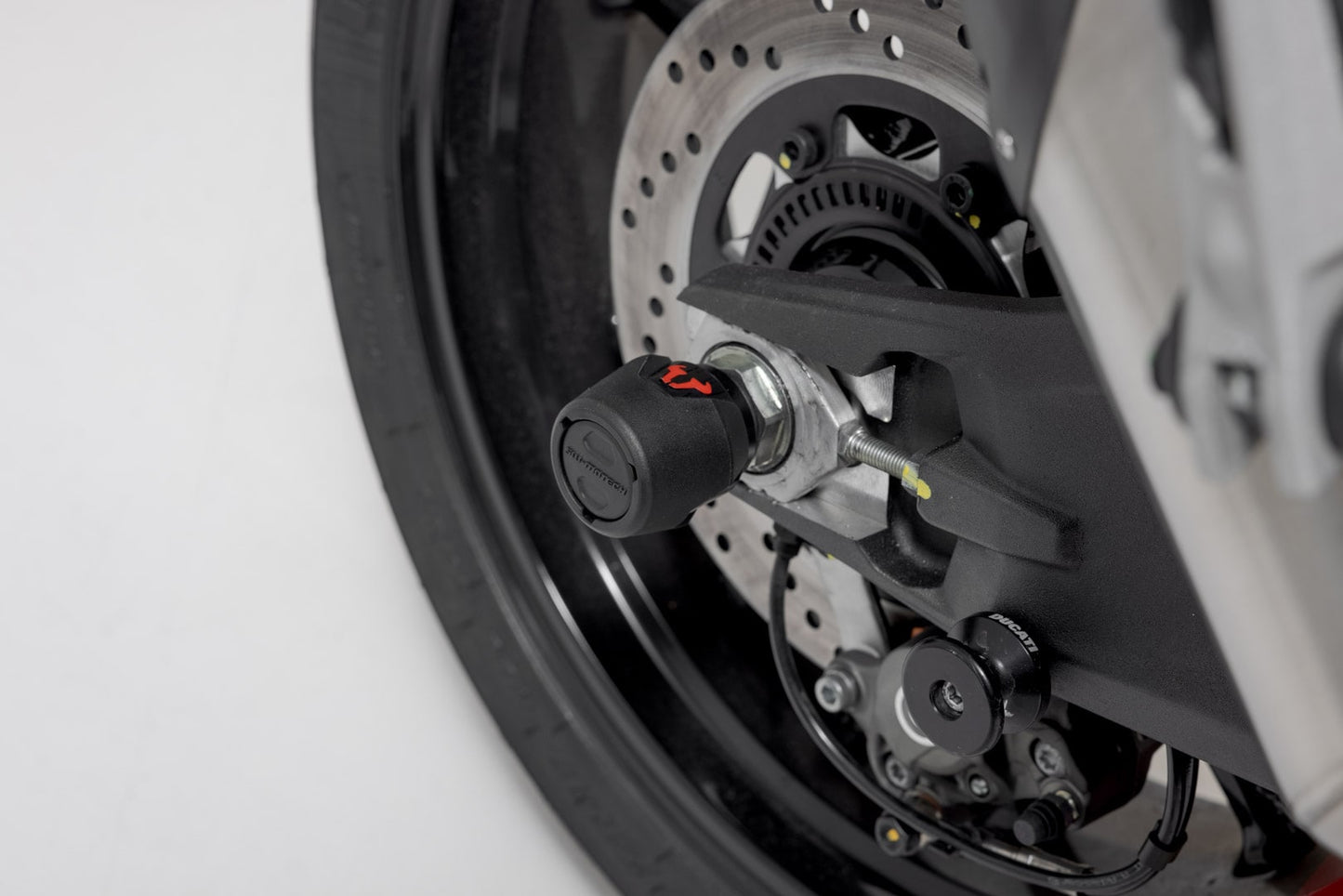 STP.04.176.10801/B - SW-MOTECH - Slider set for rear axle -  Ducati/KTM/Husqvarna models, CFMoto 800MT - BLACK