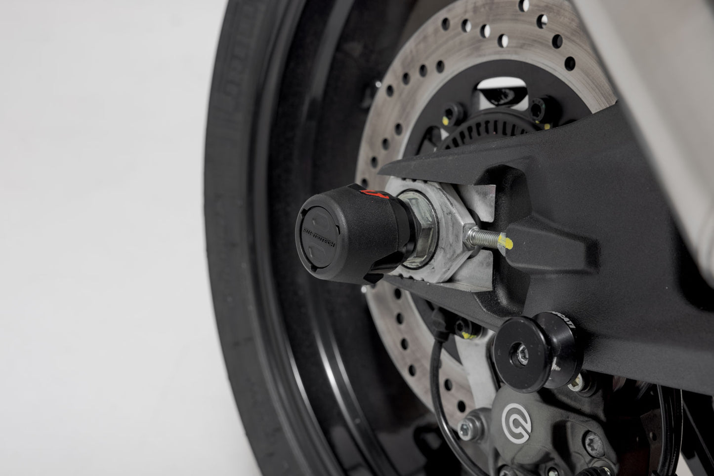 STP.04.176.10801/B - SW-MOTECH - Slider set for rear axle -  Ducati/KTM/Husqvarna models, CFMoto 800MT - BLACK