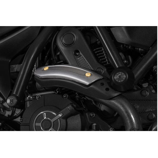 ZA975Y - CNC Racing Carbon Fiber Upper Exhaust Pipe Heat Guard for Ducati Scrambler and Monster 797