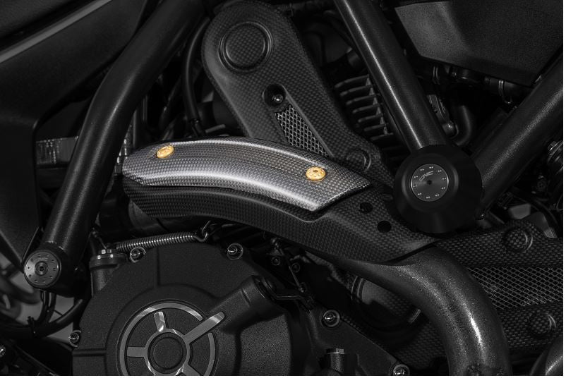 ZA975Y - CNC Racing Carbon Fiber Upper Exhaust Pipe Heat Guard for Ducati Scrambler and Monster 797
