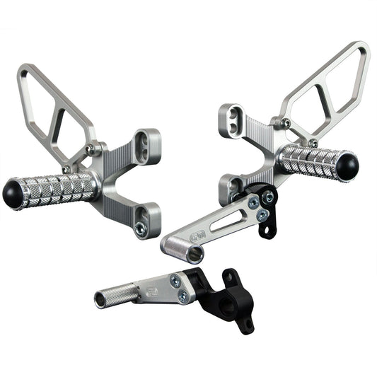 Woodcraft - 05-0610B Ducati  748 1994-02, 916 1993-99, 996 1999-01, 998 2002-03 Complete Rearset Kit w/ Pedals - STD/GP Shift