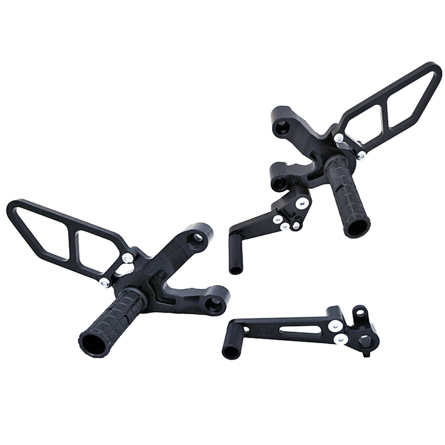 Woodcraft - 05-0625B Ducati 749 2003-06, 999 2003-06 Complete Rearset Kit W/Pedals