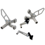 05-0640BA Ducati 848 2008-11, 1098 2007-09 1198 2008-11, 848 EVO 2011-13 Complete Rearset Kit w/ Pedals - Silver - STD/GP Shift