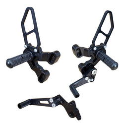 05-0640B Ducati 848 2008-11, 1098 2007-09 1198 2008-11, 848 EVO 2011-13 Complete Rearset Kit w/ Pedals Black - STD/GP Shift