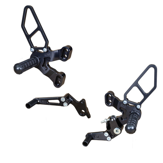 Woodcraft - 05-0641B Ducati 1198SP/848 EVO Complete Rearset Kit w/ Pedals - GP Shift  w/ Factory QS