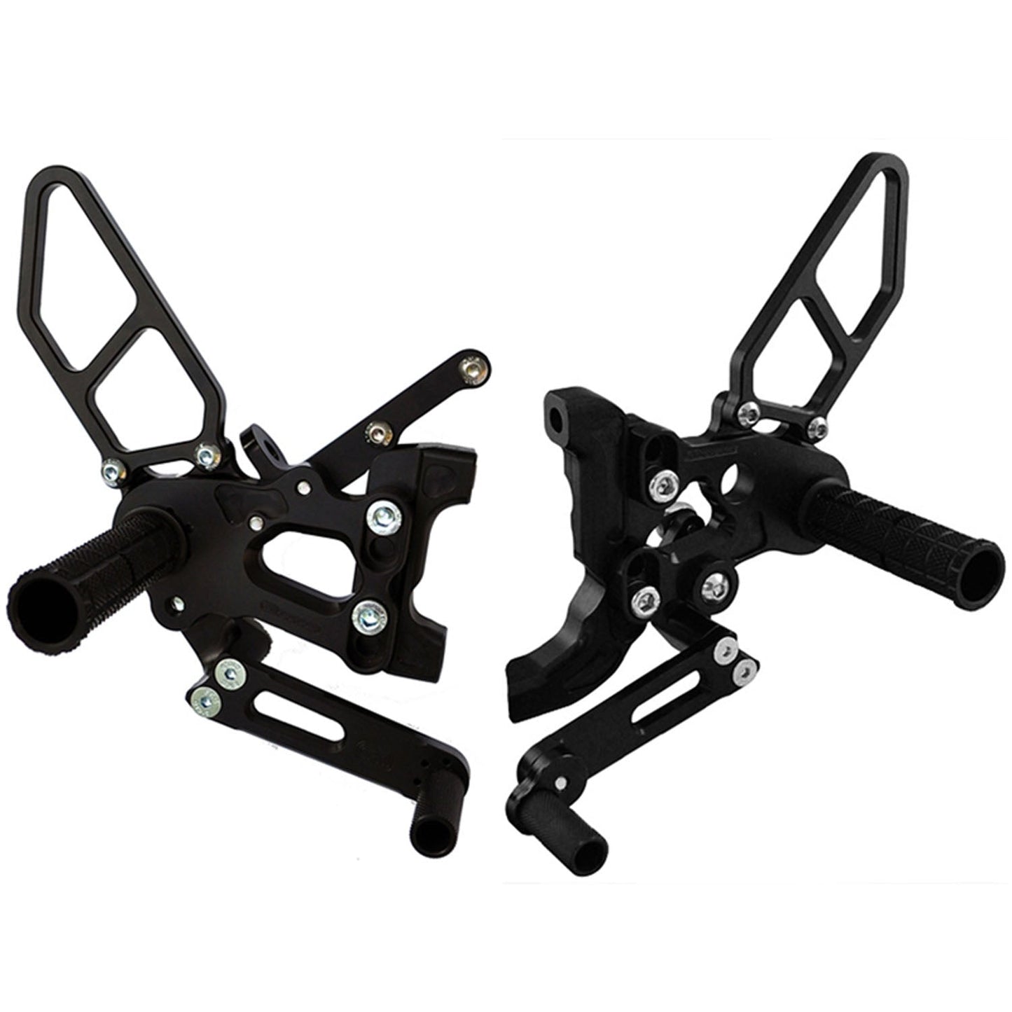 Woodcraft - 05-0647B Ducati Panigale 899, 959 Corse, 1199S, 1199R, 1299, V2 Complete Rearset Kit w/ Pedals - STD Shift