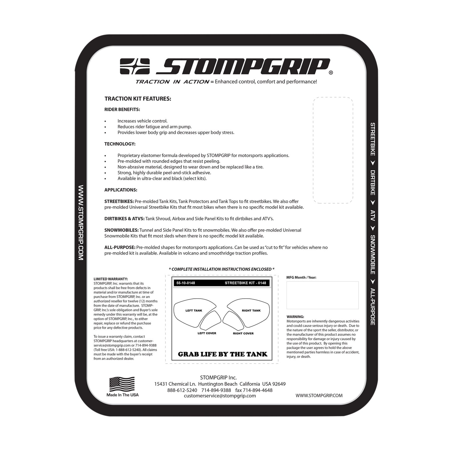 StompGrip Streetbike Kit - Volcano - Panigale V4 / Streetfighter V4